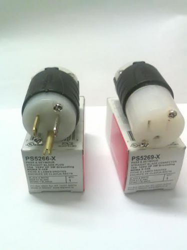 Pass &amp; seymour ps5266-x and ps5269-x straight blade plugs (1 pair) male &amp; female for sale