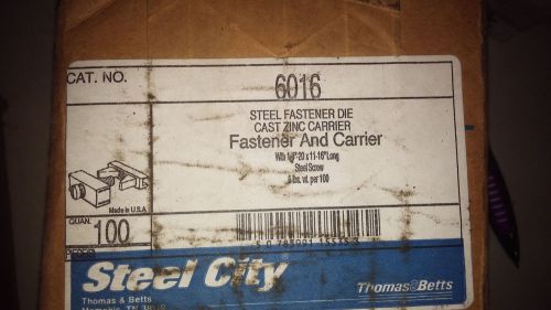 STEEL CITY 6016 NEW IN BOX OF 100 STEEL FASTENER AND CARRIER SEE PICS #A59