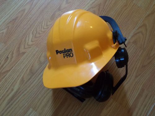 NOS APEX POULAN PRO ADJUSTABLE HARD HAT WITH EAR PROTECTION