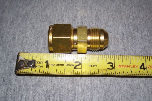 &#034;swagelok&#034; 3/8&#034; flair to 1/2&#034; tub compression union, connector, fitting, brass for sale