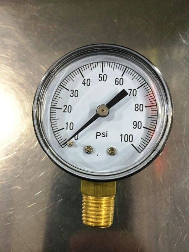 0-100 Lbs 1/4&#034; IPS 2 &#034; Face Polypropylene Pressure Gauge