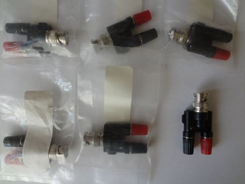 LOT OF SIX TENMA 76-005 ADAPTERS, BNC PLUG-BINDING POST. NEW