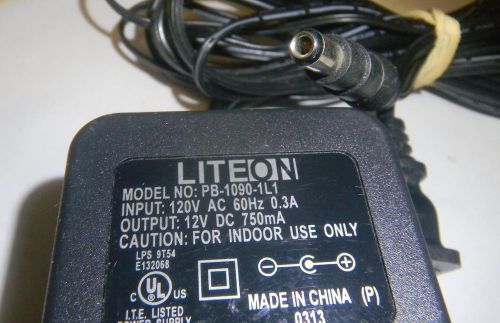 LITE ON Power Supply AC DC Adapter - PB-1090-1L1 12v DC 750ma 12 VOLT DC,TESTED