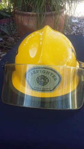 Cairns Yellow Adjustable Fire Helmet Face Shield &amp; Turnout Gear #17