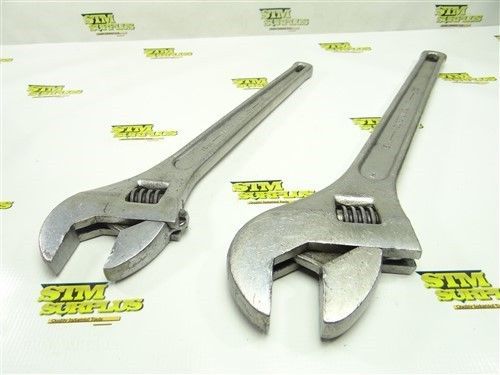 PAIR OF J.H. WILLIAMS HEAVY DUTY CRESCENT WRENCHES