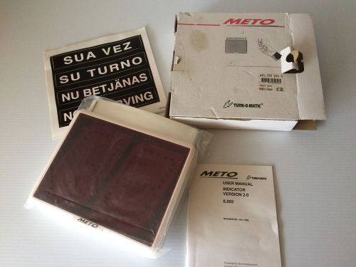 Meto Turn O Matic &#034;Now Serving&#034; 2Digit Red LED Indicator Display Only NIB!