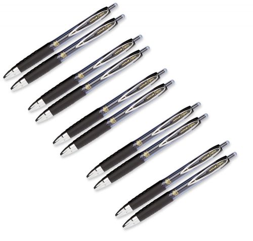 uni-ball signo 207 Retractable Gel Pens, Micro 0.5mm, Black Ink, 10 pens total