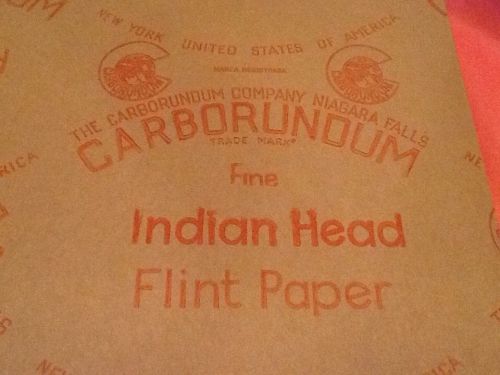 76 Sheets 9x10&#034; CARBORUNDUM Indian Head Flint Abrasive Sand Paper