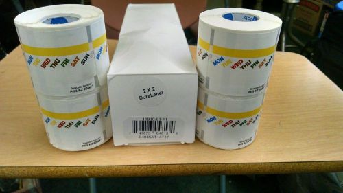 Ecolab Daydots 2 x 2  Labels (4 Rolls) Mon-Sun Stickers EZ Peel Food Service