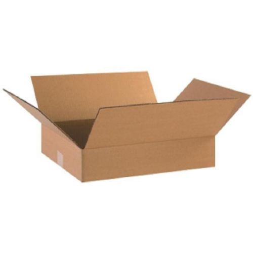 Corrugated cardboard flat shipping storage boxes 18&#034; x 14&#034; x 4&#034; (bundle of 25) for sale