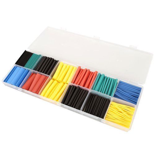 Vktech 280pc 2:1 heat shrink tubing tube sleeving wrap cable wire 5 color 8 size for sale
