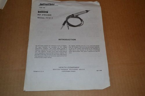 Vintage Heathkit Instructions RF Probe Model PK 3