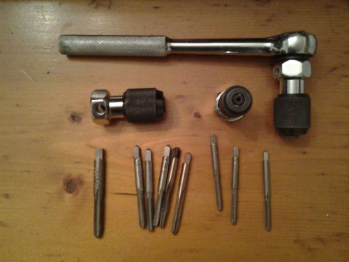Set of taps (9) and 3 tap holders for a socket wrench(included) for sale