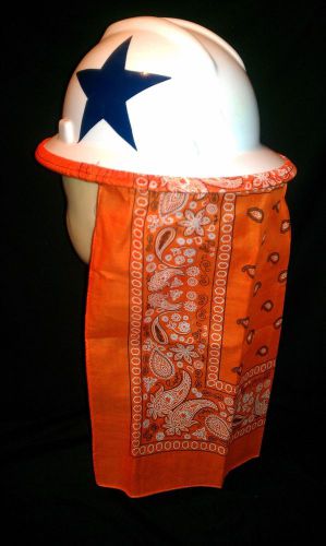 Hard Hat Neck Shade Sun Protector Orange Bandana