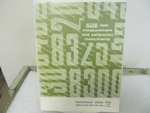 John fluke mfg. co. test, measurement &amp; calibration instruments catalog....1971 for sale