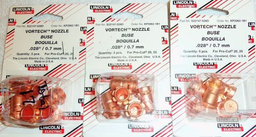 15 New Lincoln Plasma Vortech Nozzles Pro Cut 20 25 KP2062-1B S22147-028D