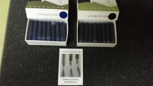 Levenger Ink Cartridges Standard  Blue and Black  2 boxes    32 Cartridges Total