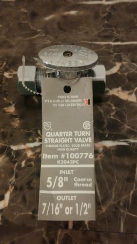 Quarter Turn Straight Valve 5/8-inch CLEARANCE PRICE + FREE SHIPPING