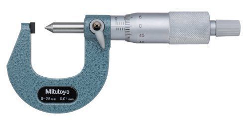 Mitutoyo - 112-401 Crimp Height Micrometer, Ratchet Stop, 0-25mm Range, 0.01mm