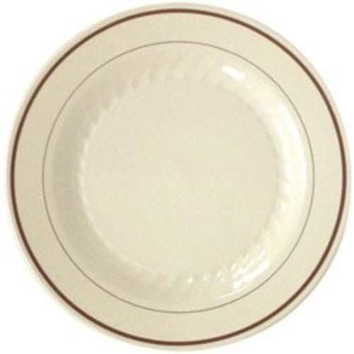 WNA Inc MP10IPREM Masterpiece Plastic Plates, 10 1/4in, Ivory W/gold Accents,