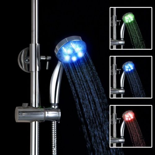 E-pak bath automatic 3 color changing led rain hand-held shower head qp57 for sale