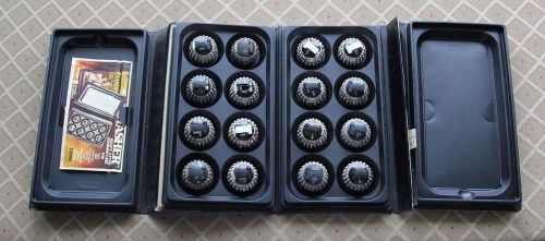 Lot of 16 IBM Selectric Ball Elements w/cases Scribe Italic Manifold Olde Englis