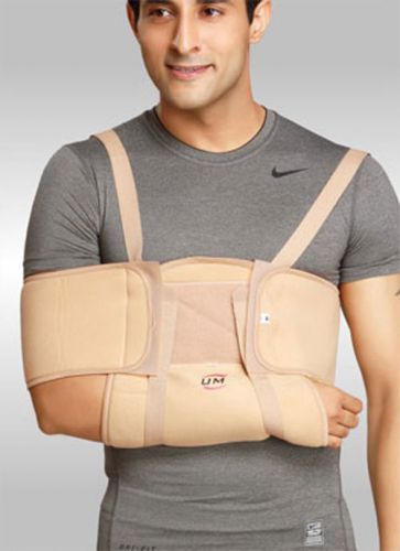 Universal shoulder immobilizer made of durable three layer pu bonded fabric for sale