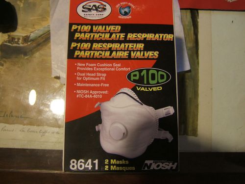 SAS Safety Corp. P100 Valved particulate respiratior 8641 2 masks