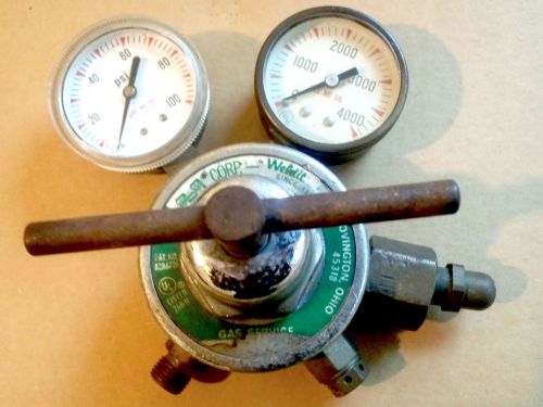 Vintage brass weldit torch/welding oxygen gas regulator + gauges w-811 steampunk for sale