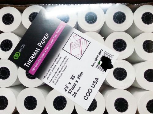 Thermal receipt paper rolls 2-1/4in x 85&#039; 24pack ncr 9078-0582  first data fd... for sale