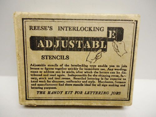 Vintage - REESE&#039;S INTERLOCKING ADJUSTABLE STENCILS - Brass 1 Inch Figures  Set