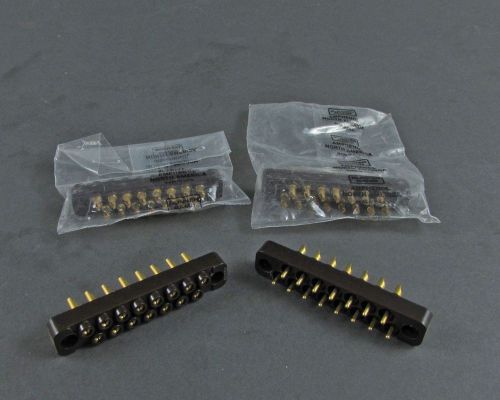 Pair of Amphenol 126-204 &amp;126-205 Mated Connectors 15 Gold Pin &amp; Socket Contacts