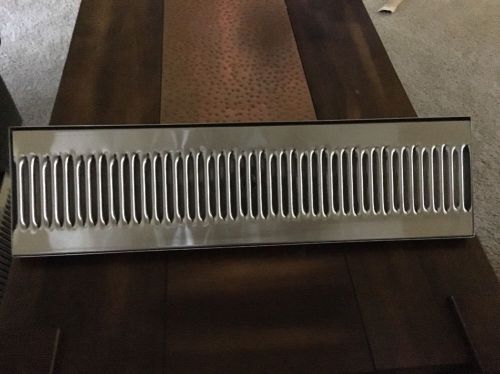 22&#034; x 6&#034; Stainless  Beer Drip Tray w/ Drain Surface Mount