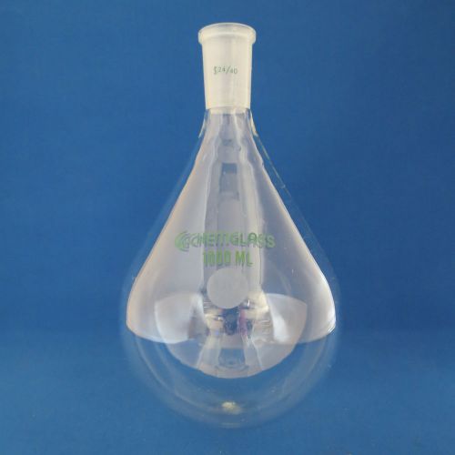 Chemglass 1000mL Rotary Evaporating Flask 24/40 Recovery Evaporator