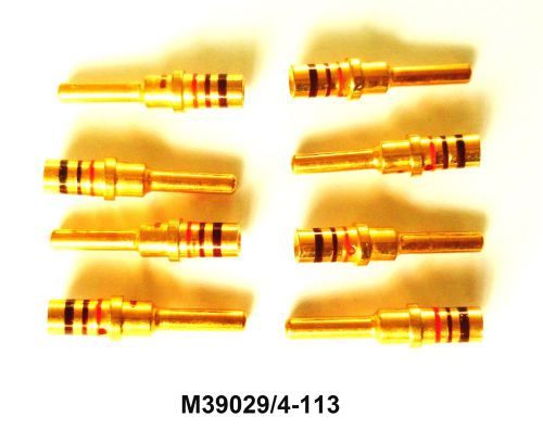8 pcs deutsch m39029/4-113 contact pin crimp 12-14 awg gold plated for sale