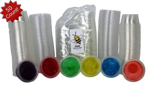 Disposable 2oz Plastic Condiment Cups with Lids Souffle Portion Jello Shot Cu...