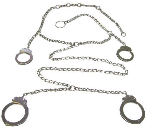 Peerless 7705 combination handcuffs leg irons waist chain transportation bondage for sale