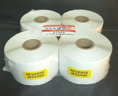 New 4 rolls thermal transfer labels paper 2&#034; x 1&#034; no. 2-1-tt-0 1,375 labels roll for sale