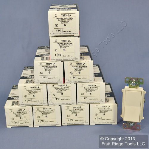 12 pass &amp; seymour light almond decorator rocker wall switches 4-way 15a tm874-la for sale