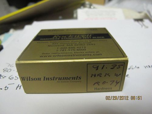 Wilson rockwell test block 9209-090 hrk 91.35 w r: o.74  kw scale for sale