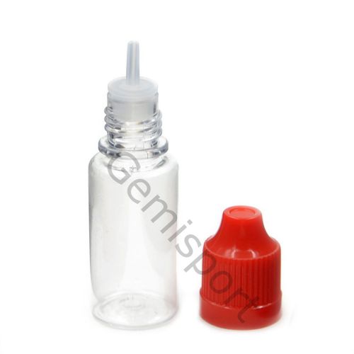 10ml Empty Plastic Dropper E Liquid PET Child Proof Cap White 50 Bottles Red
