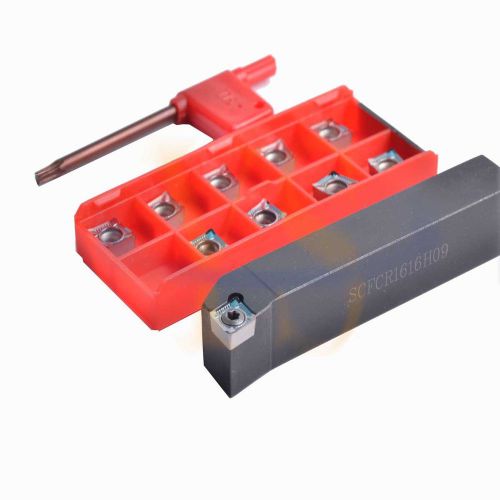 16mm scfcr1616h09 turning tool holder +10pcs aluminum carbide inserts ccgt32.51 for sale