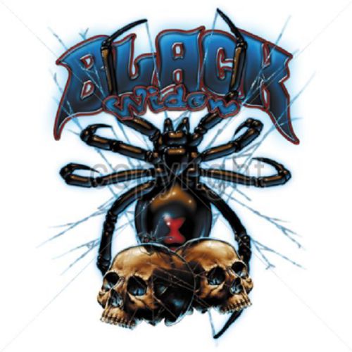 Black Widow Spider Skull HEAT PRESS TRANSFER for T Shirt Sweatshirt Fabric 580f