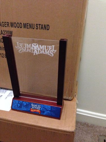 Samuel Adams Beer Table Tent Menu Stand Wood New! case of 24