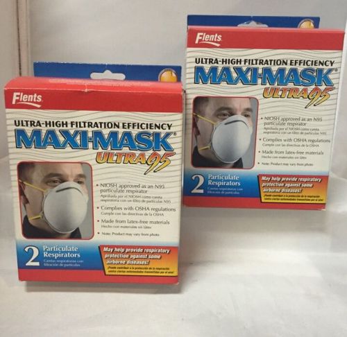 Flents Maxi  Mask Ultra  95  Particulate   Respirator White  C216   ( 2 BOXES)