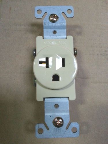 (10 pc) Single Receptacle 20 Amp 20A 125V AC Outlet 2 Pole 3 Wire Ivory