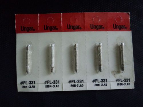 FIVE UNGAR IRON CLAD THREAD-ON SOLDERING TIPS- NEW IN PACKAGE- B.I.N.