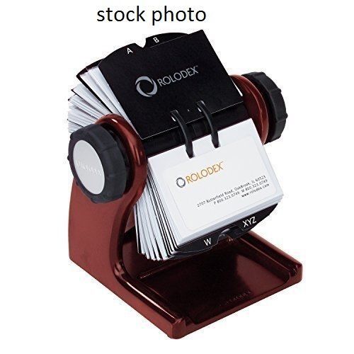 Rolodex Wood Tones Collection Open Rotary Business Card File 400 card MAHOGANY