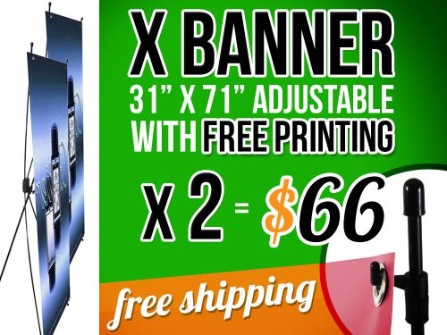 Display X Banner Stand 31&#034;x71&#034; Adj. Trade Show Exhibition Sign FREE SHIPPING