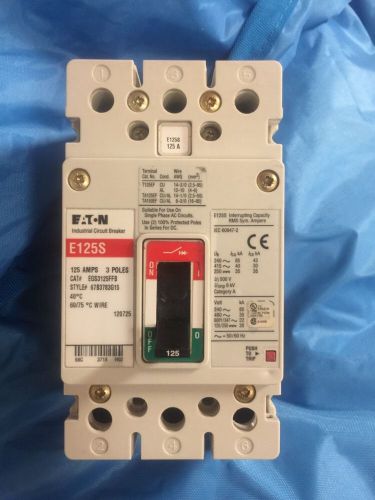 New cutler hammer eaton e125s 125 amp 3 pole circuit breaker for sale